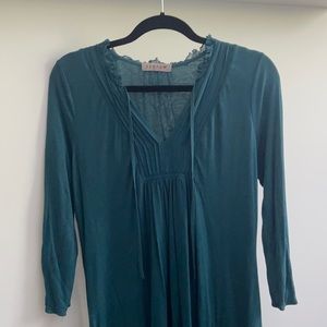 Jigsaw: Blue/Green Low Cut Dress